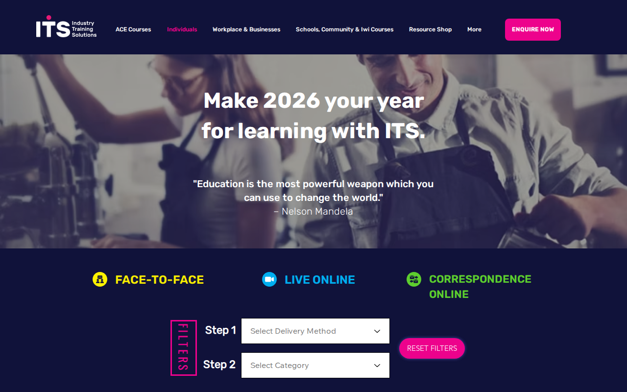Real its.ac.nz course page showing dual CTA problem